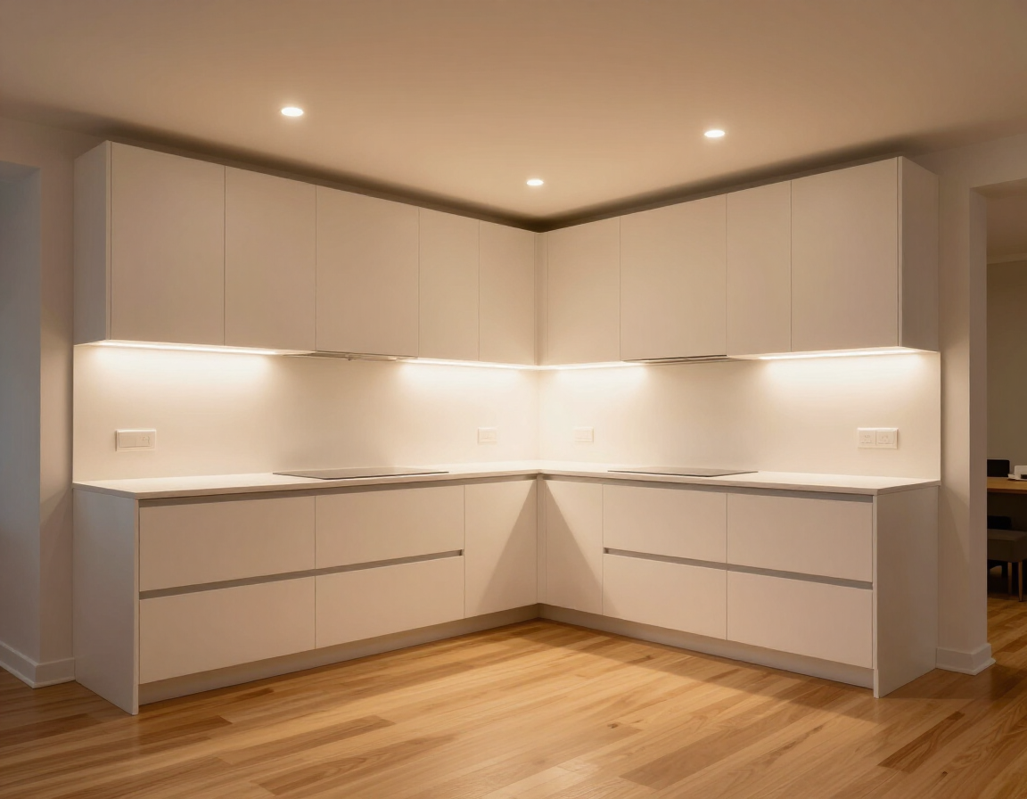 Muebles de cocina modernos blancos en forma de L 
