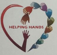 A logo for helping hands with a heart surrounded by hands