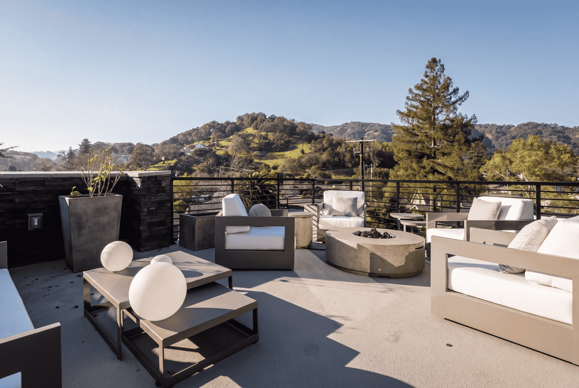 Outdoor living with a valley view