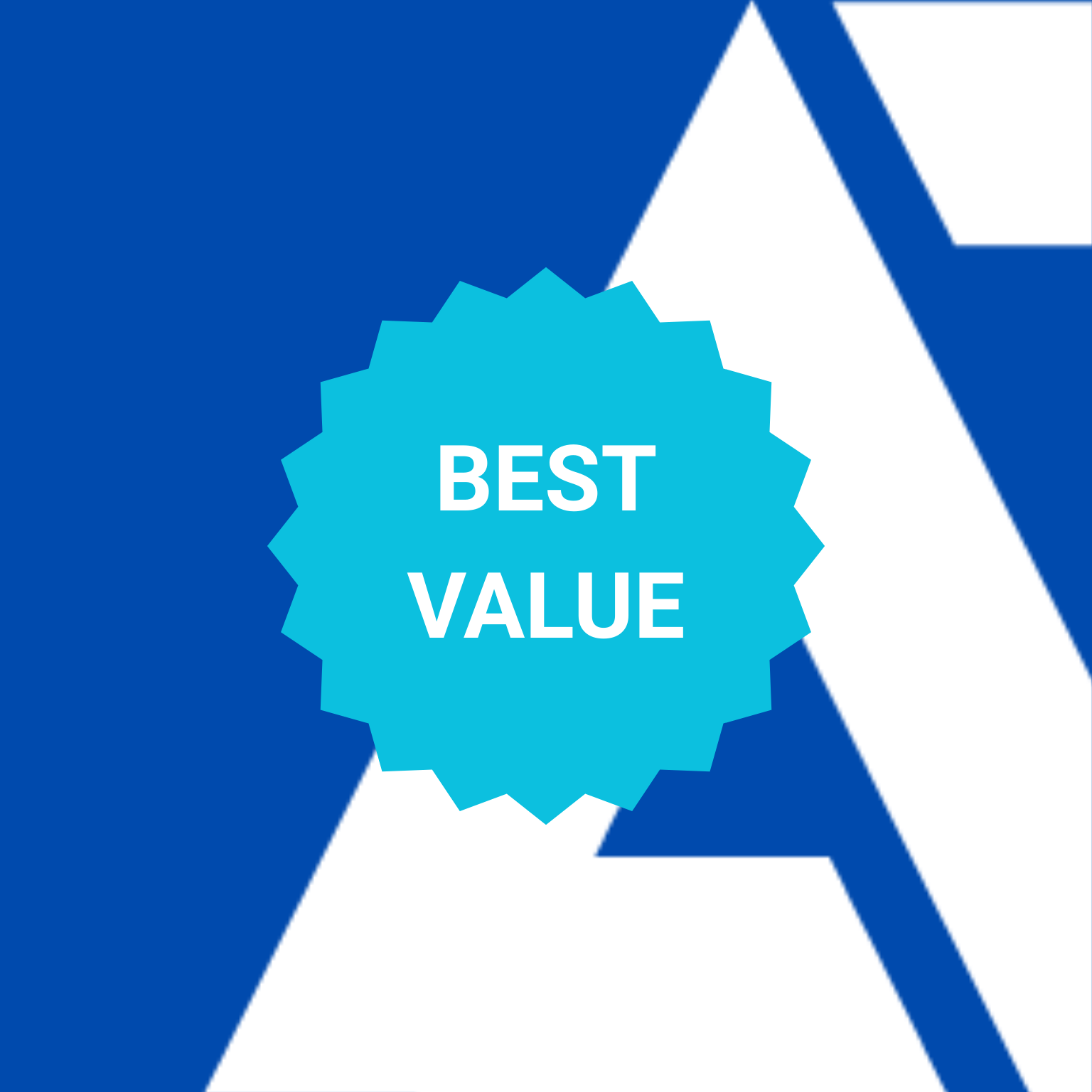Blue logo with white