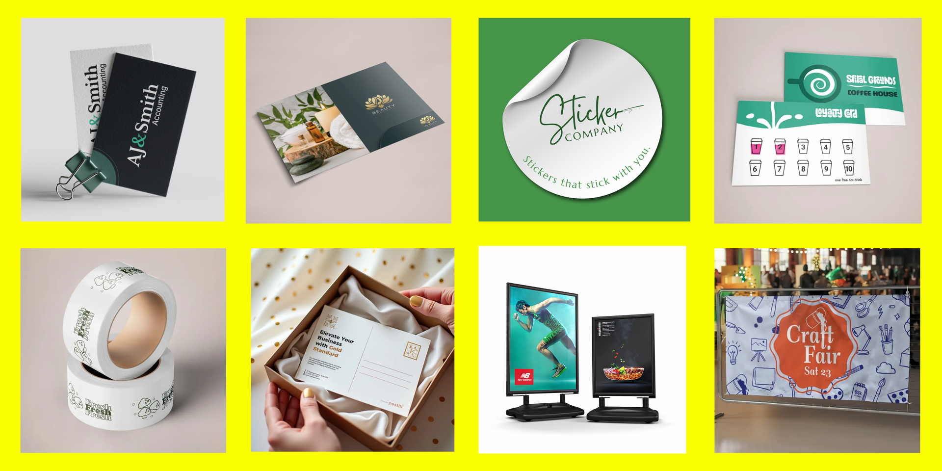 Images showing a selection of printed products designed & supplied by AD Digital suppliers of print in Widnes