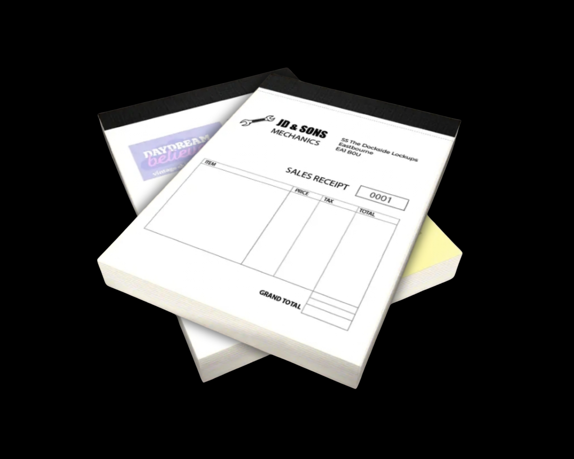 Receipt books which AD Digital in Widnes can supply for tradesmen in Widnes & Warrington