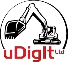UDigit Ltd logo with black excavator and red text on white background