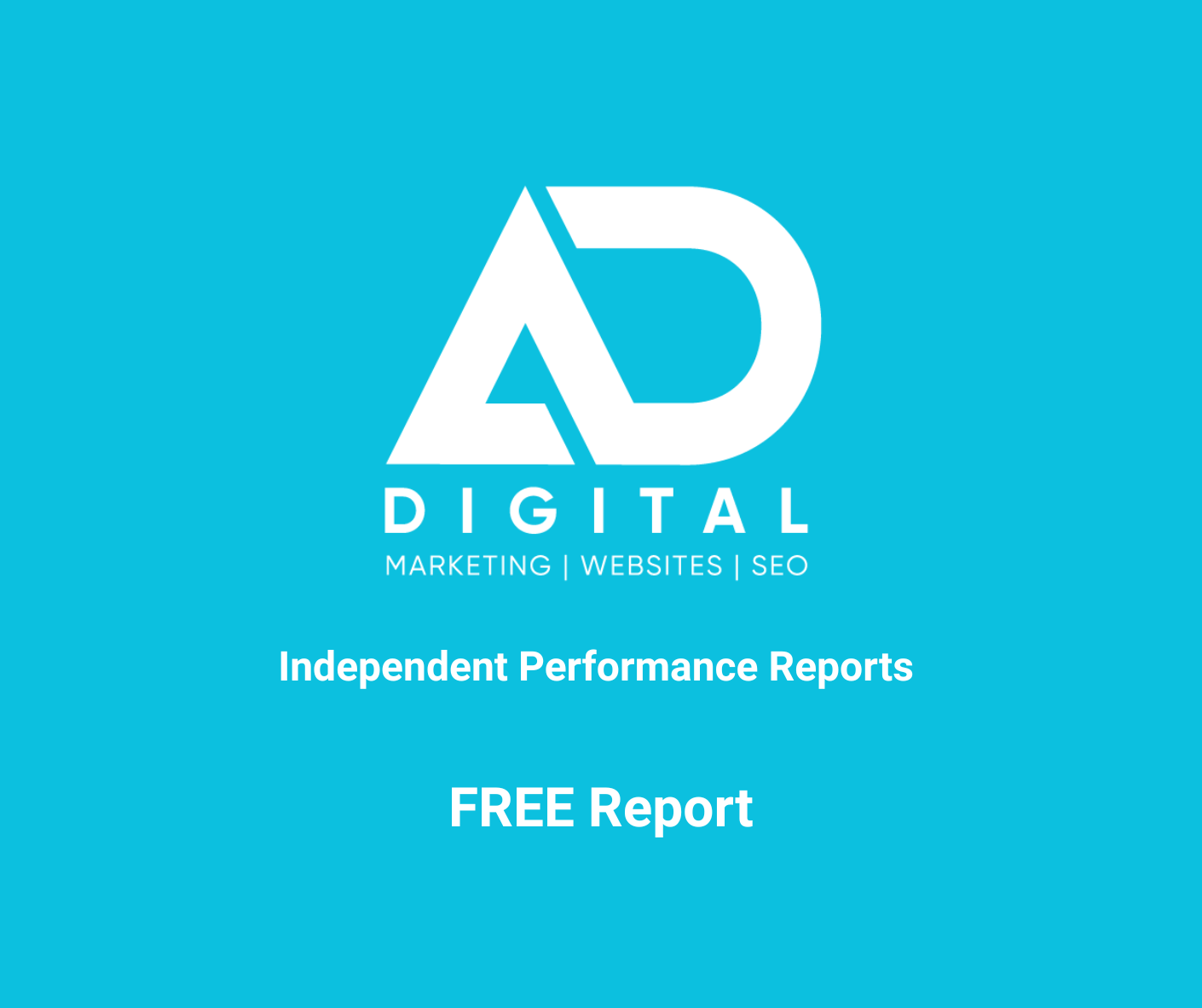 Logo for AD Digital, blue background. Text reads