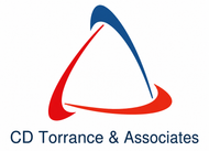 CD Torrance & Associates logo with red and blue triangular swoosh
