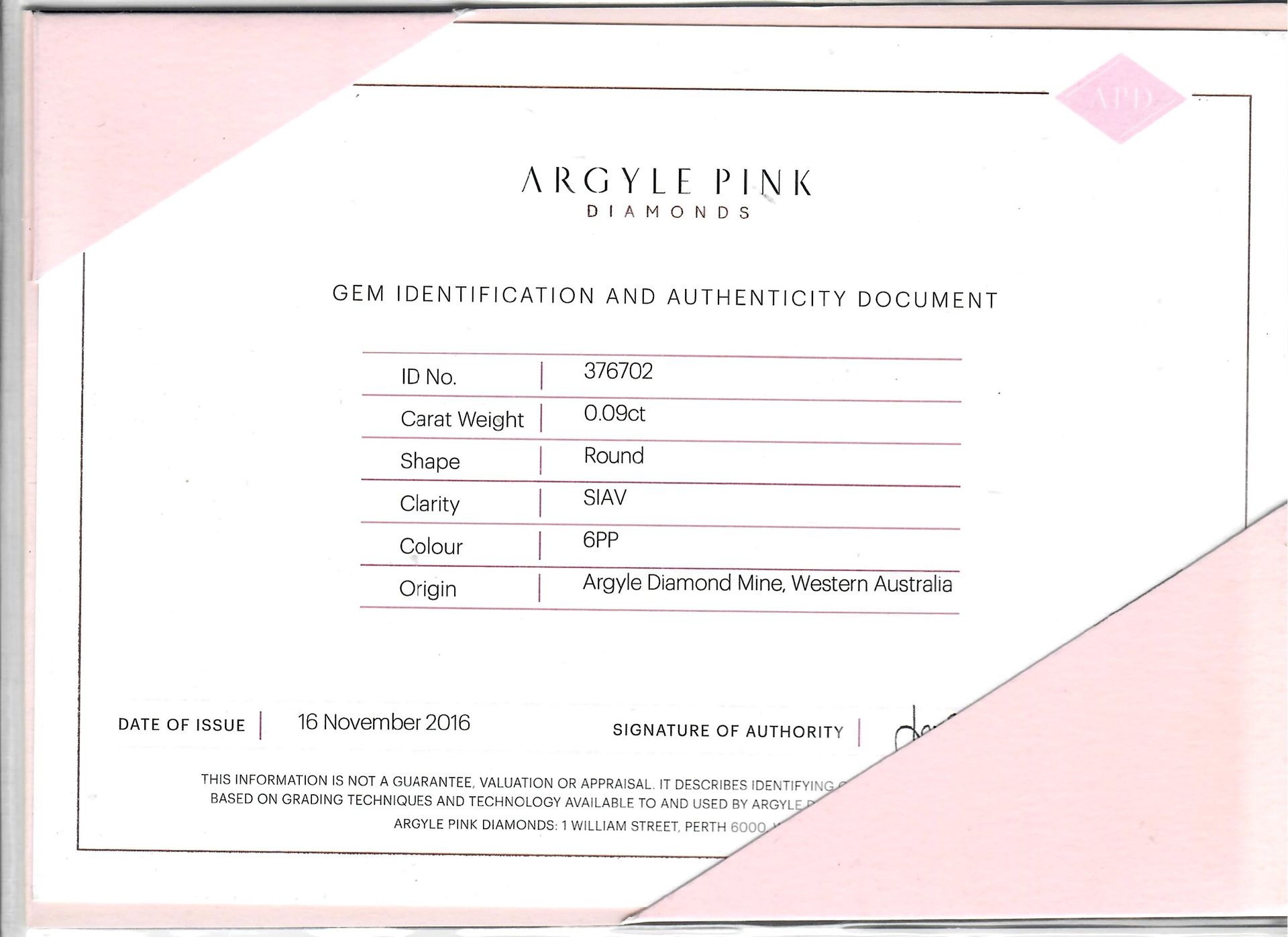 CERTIFIRD ARGYLE Round Diamond 0.09ct 6PP SIAV