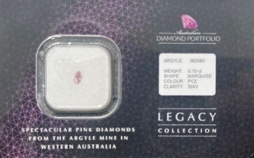 CERTIFIED ARGYLE Marquise Diamond 0.10ct PC2 SIAV