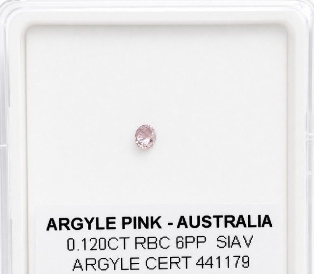 CERTIFIED ARGYLE Round Diamond 0.12ct 6PP SIAV
