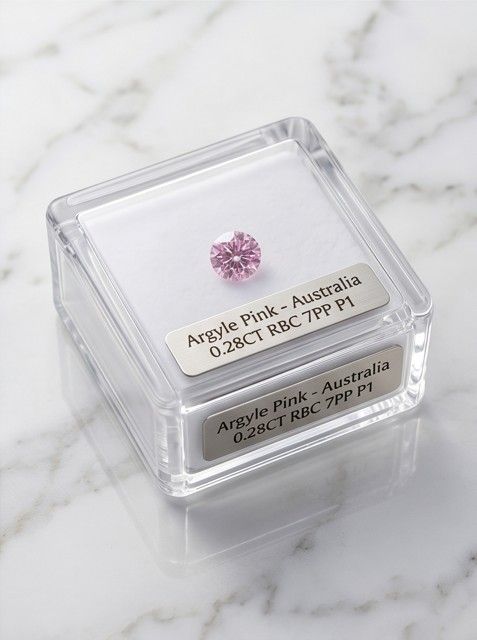 CERTIFIED ARGYLE Round Diamond 0.28ct 7PP P1