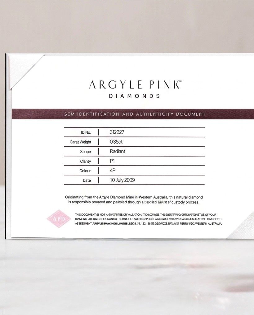 CERTIFIED ARGYLE Radiant Diamond 0.35ct 4P P1 Argyle: 312227