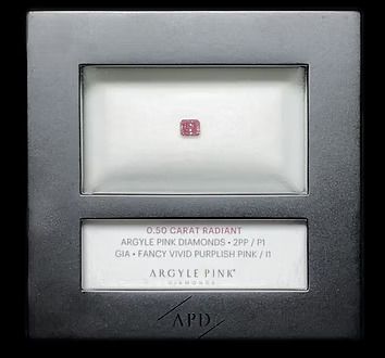 CERTIFIED ARGYLE RADIANT 0.50CT 2PP FVPP P1