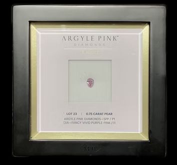 CERTIFIED ARGYLE Pear Diamond 0.75CT 5PP FVPP I1