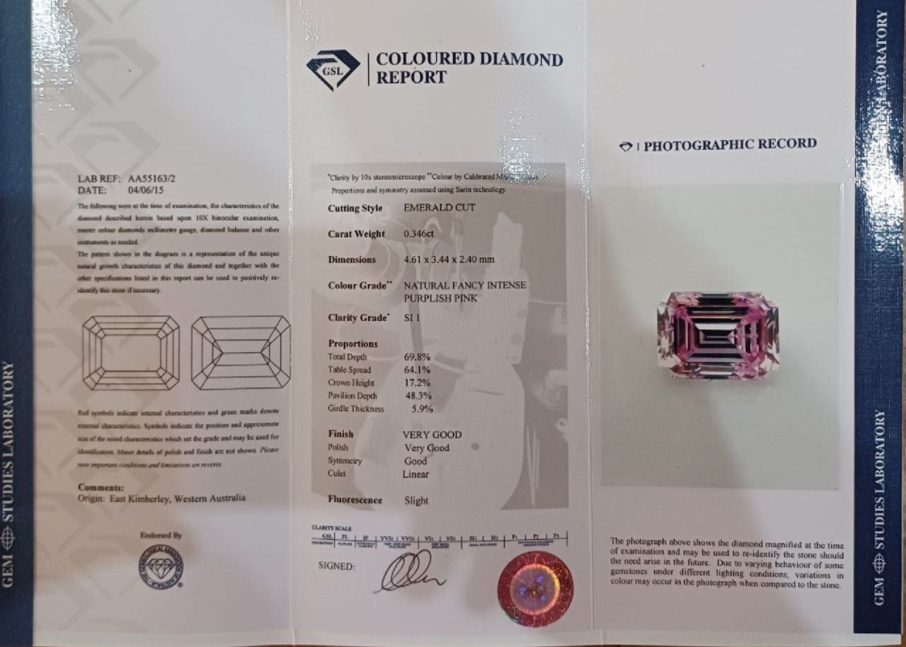 ORIGIN ARGYLE Emerald Diamond 0.34ct 5P SI1