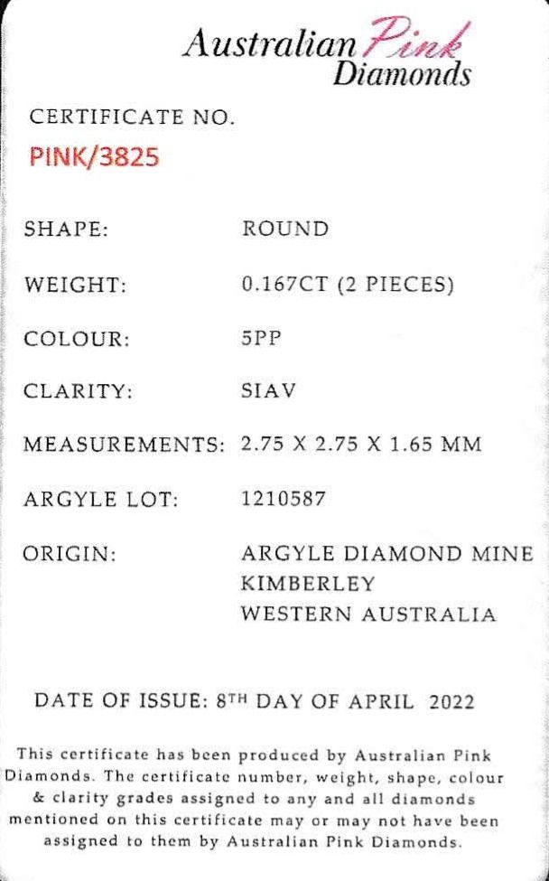 ORIGIN ARGYLE Round Diamonds 2 = 0.16ct 5PP SIAV