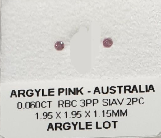 ORIGIN ARGYLE Round Diamonds 5PP 2 = 0.16ct SIAV