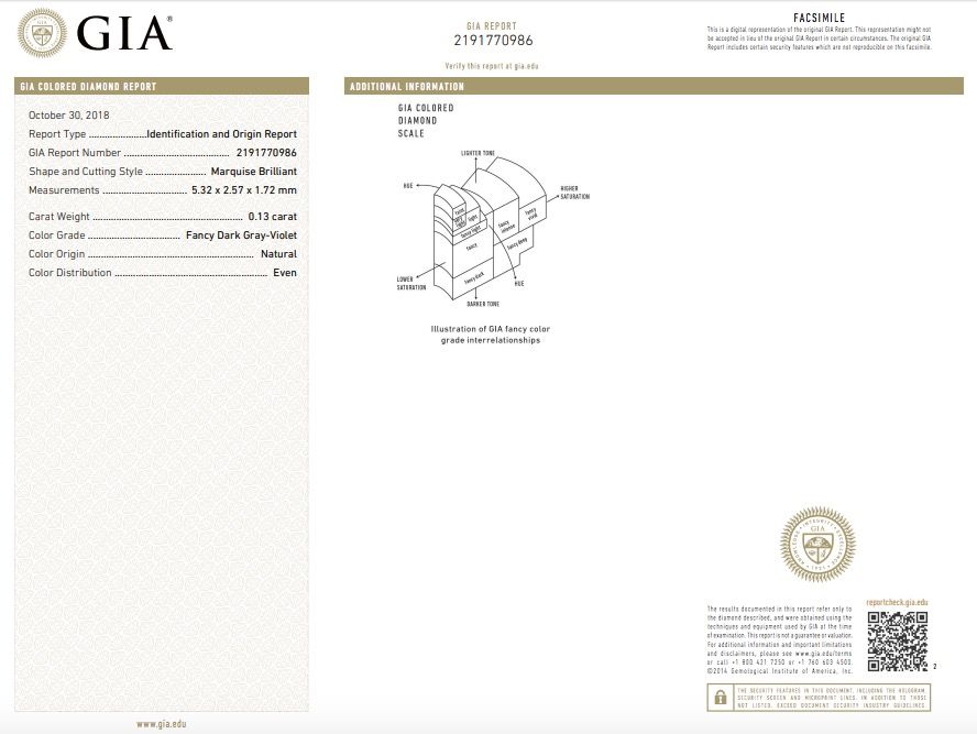 ORIGIN ARGYLE Marquise Diamond 0.13ct Blue SI