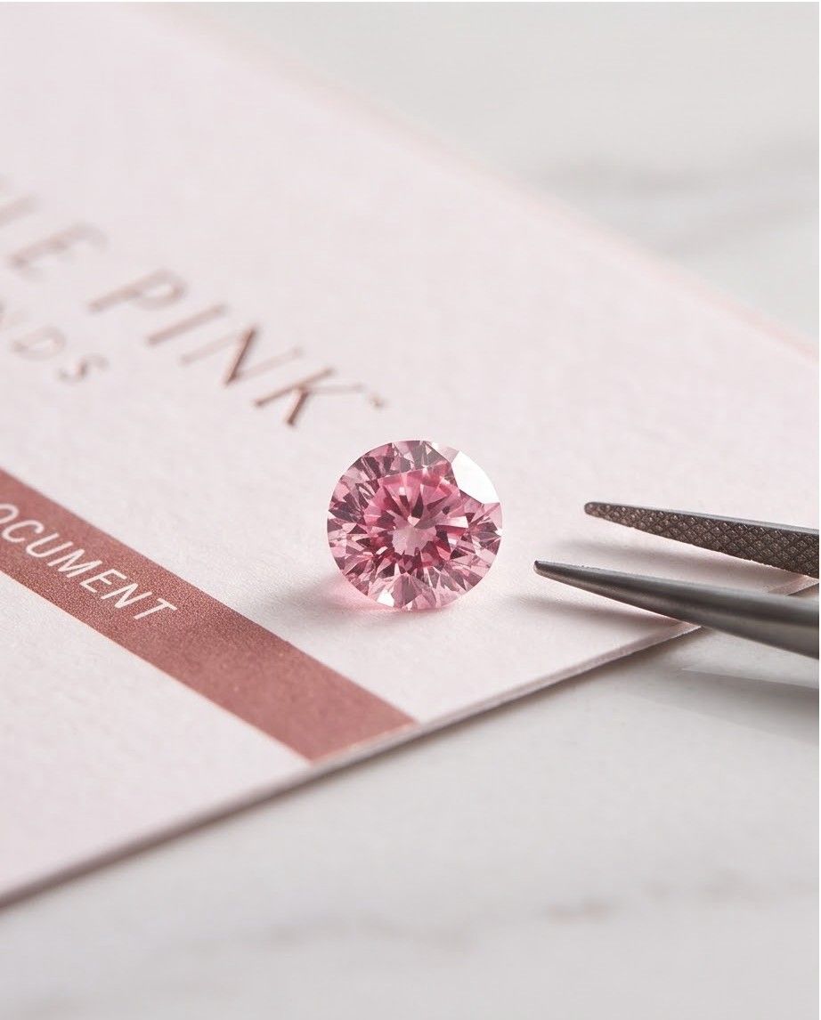 CERTIFIED ARGYLE Round Diamond 0.13ct 5P SIAV