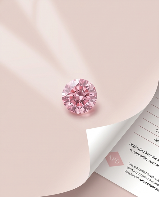 CERETIFIED ARGYLE Round Diamond 0.10ct 5PP SI2