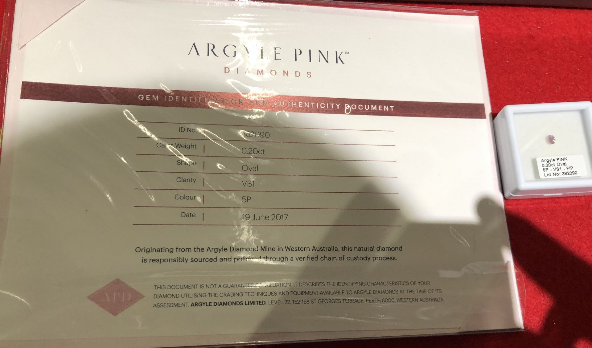 MOTIVATED VENDOR     CERTIFIED ARGYLE Oval Diamond 0.20ct 5P VS1