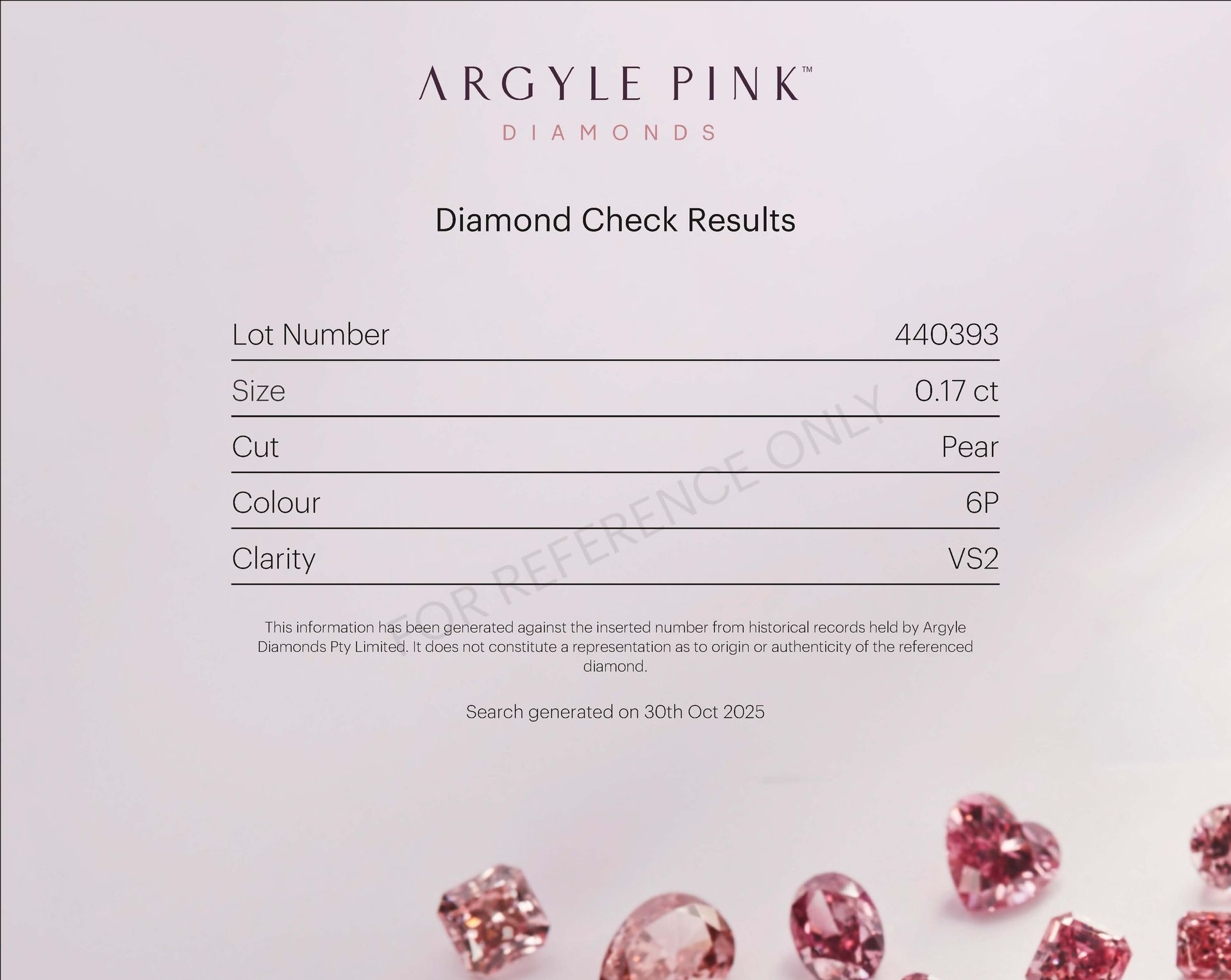 CERTIFIED ARGYLE Pear Diamond 0.17ct 6P VS2
