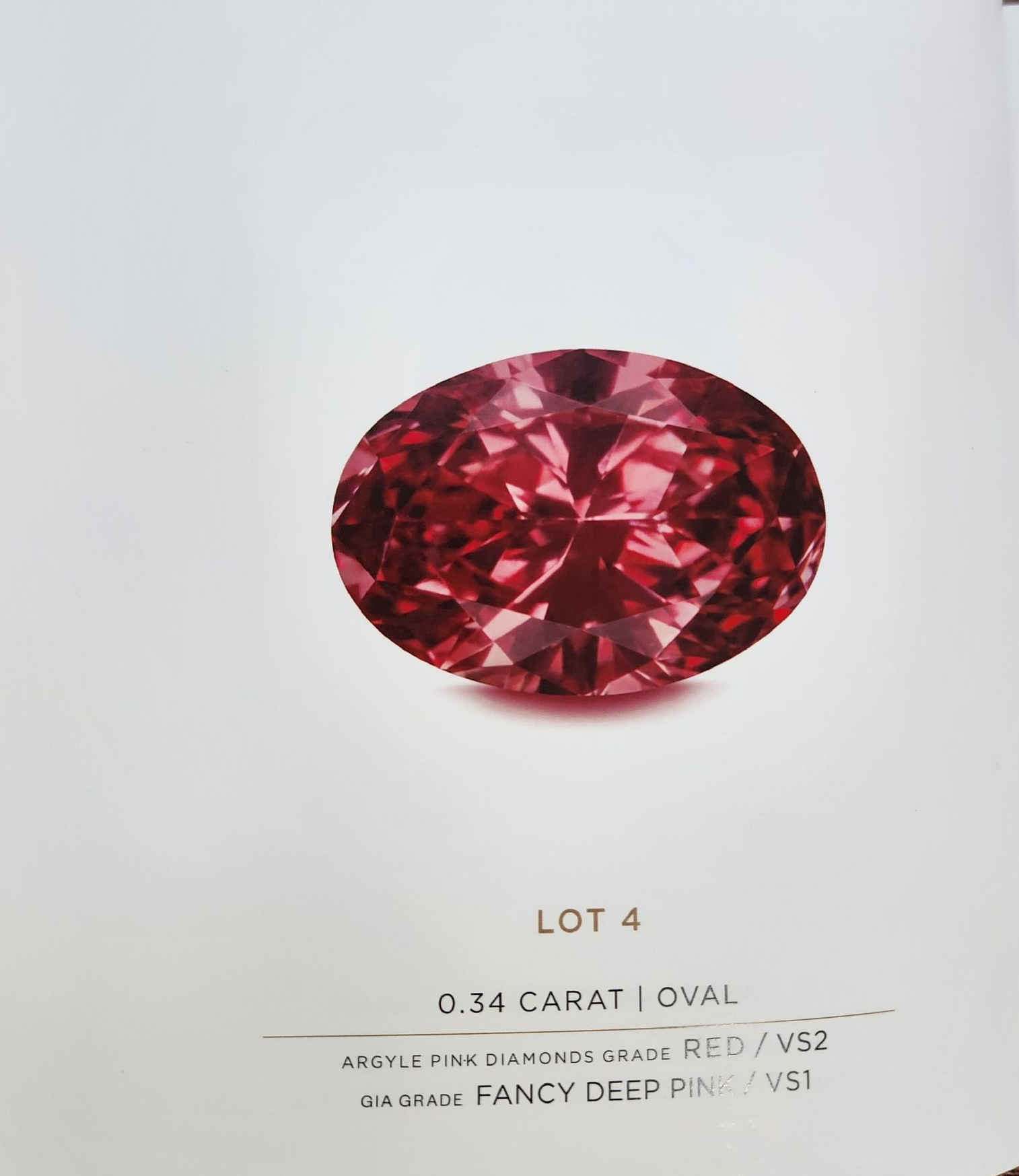 CERTIFIED ARGYLE Oval Diamond 0.34ct RED VS2 TENDER LOT 4