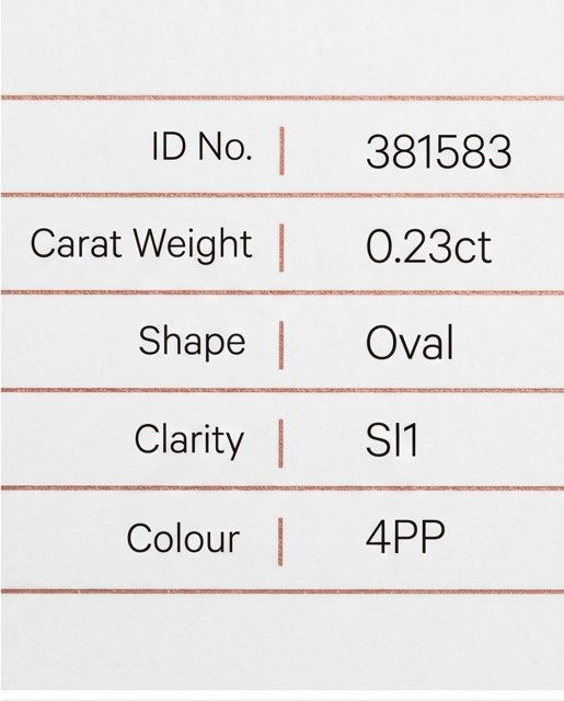 CERTIFIED ARGYLE Oval Diamond 0.23ct 4PP SI1