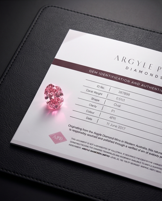 CERTIFIED ARGYLE Oval Diamond 0.51ct 4PR P!