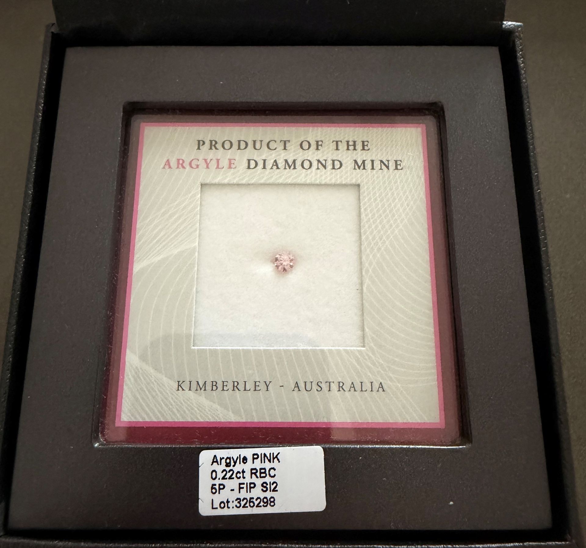 CERTIFIED ARGYLE 0.22ct Round Diamond 5P SI2