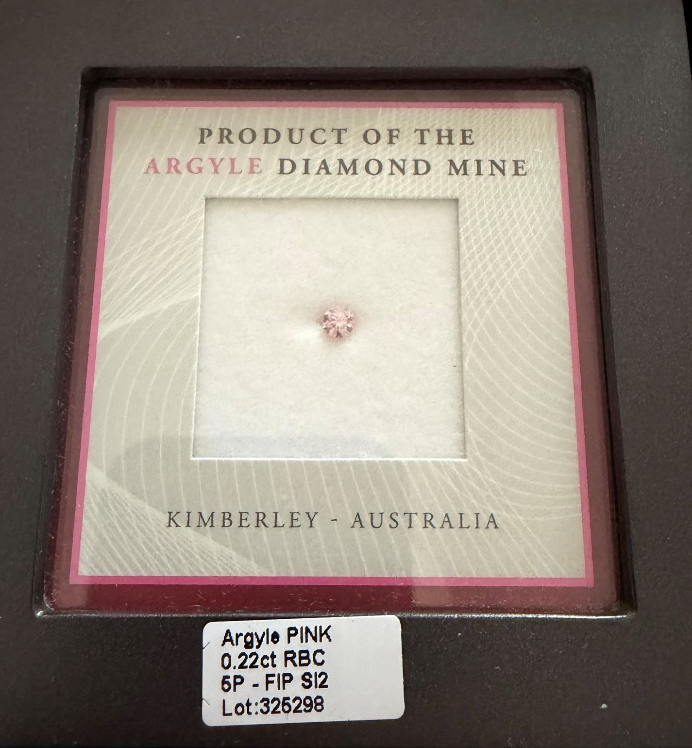 CERTIFIED ARGYLE 0.22ct Round Diamond 5P SI2