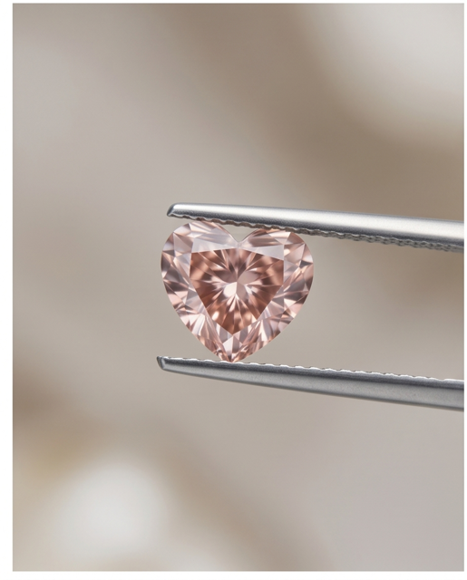 CERTIFIED ARGYLE Heart Diamond 0.42ct PC1 P1