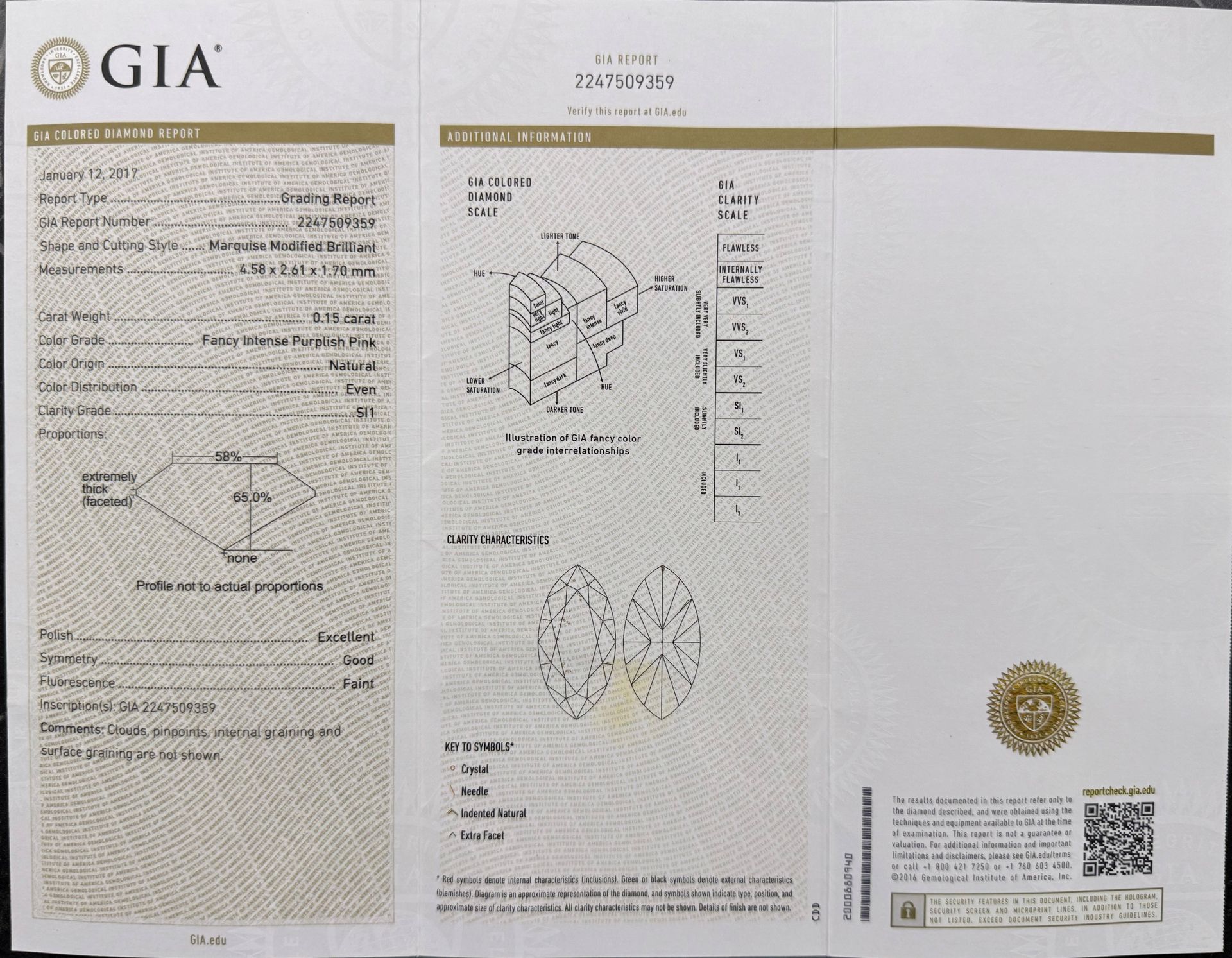 ORIGIN ARGYLE Marquise Diamond 0.15ct FIPP SI1