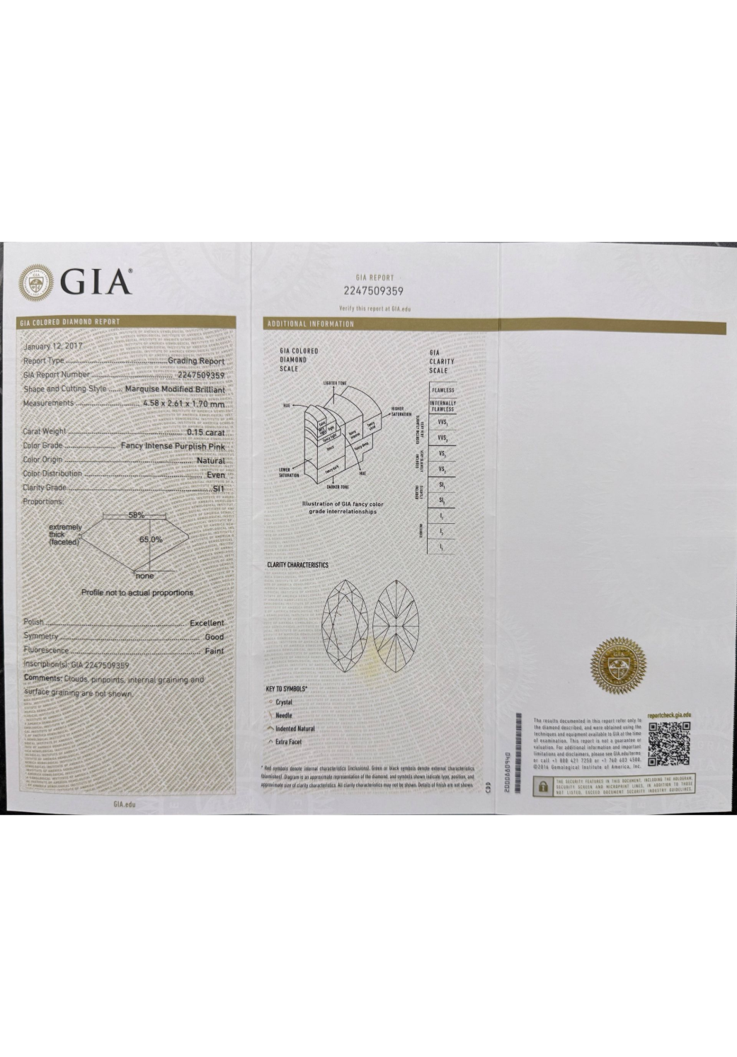 ORIGIN ARGYLE Marquise Diamond 0.15ct FIPP SI1