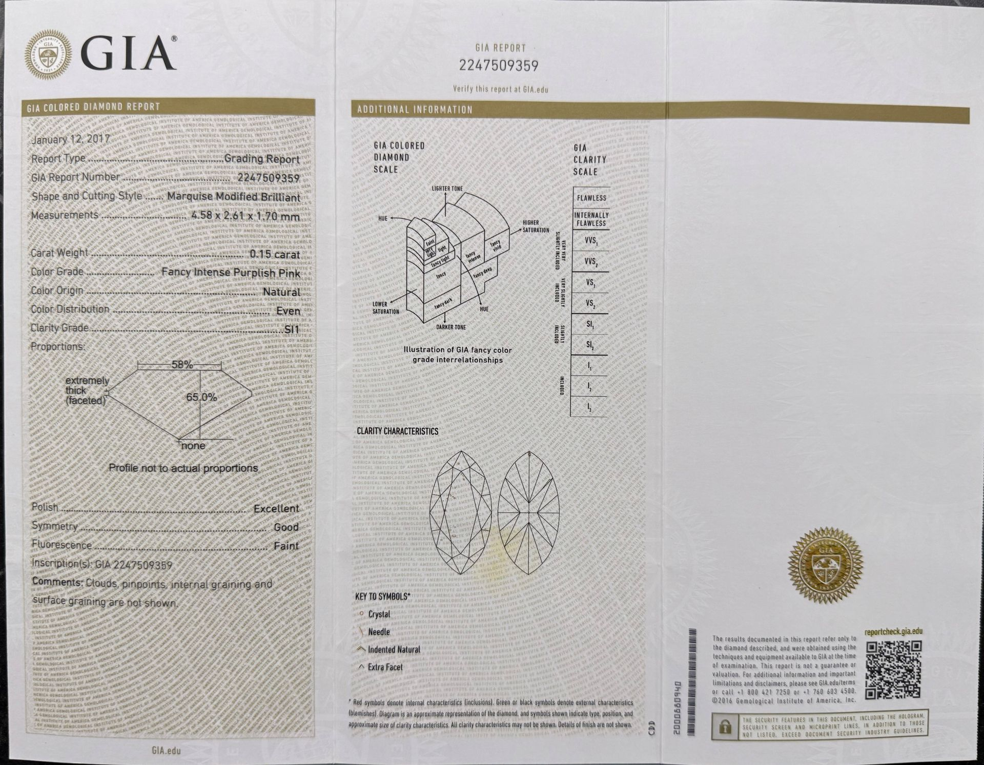 ORIGIN ARGYLE Marquise Diamond 0.15ct FIPP SI1