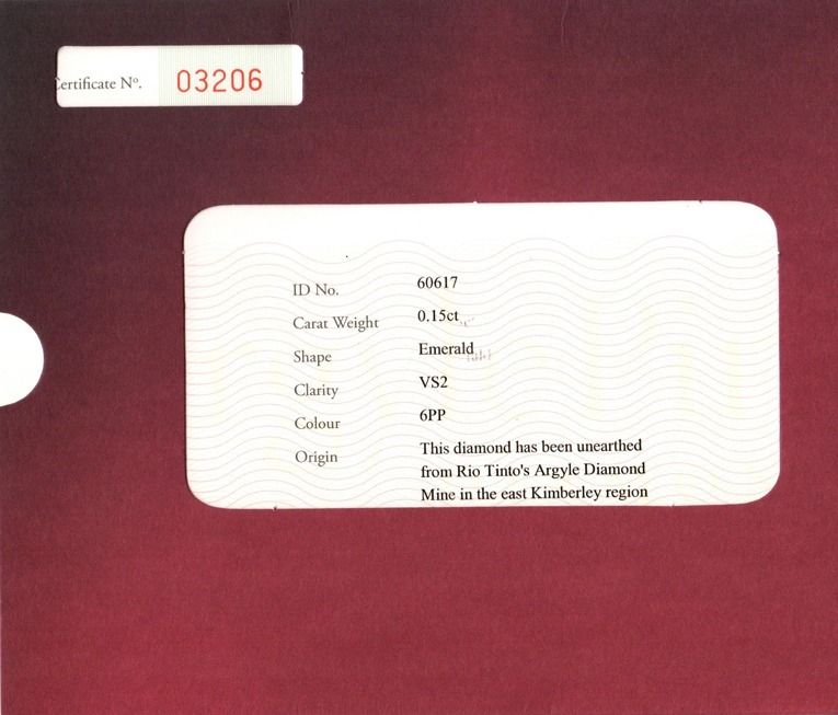 CERTIFIED ARGYLE Emerald Diamond 0.15CT 6PP VS2