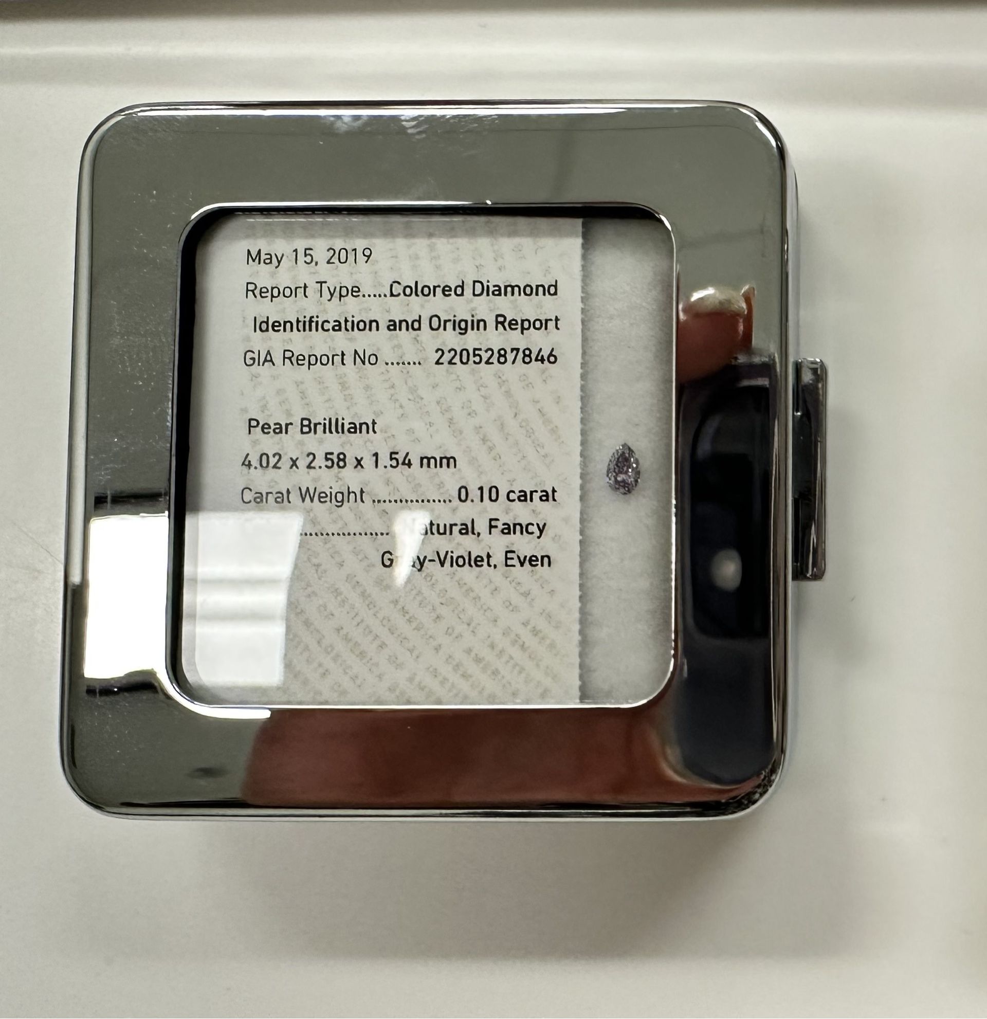 GIA CERTIFIED Pear Diamond 0.10CT BLI EQ