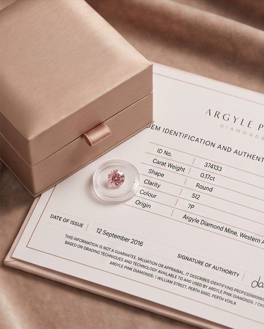 CERTIFIED ARGYLE Round Diamond 0.17ct 7P SI2