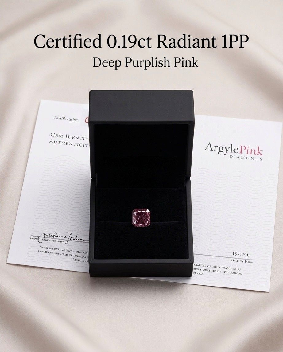 CERTIFIED ARGYLE Radiant Diamond 0.19ct 1PP SI2