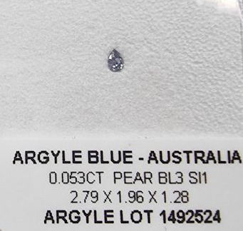 ORIGIN ARGYLE Pear 0.05ct BL3 SI1 - PAIR TDW: 0.10ct