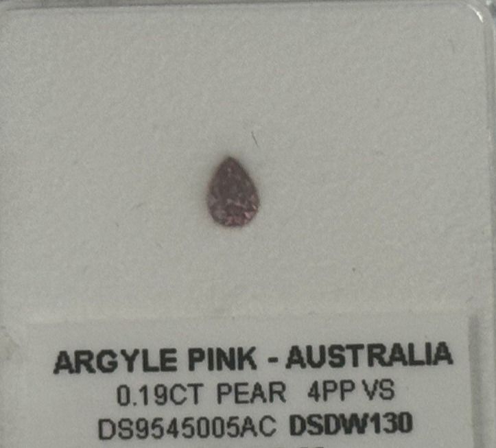 ORIGIN ARGYLE Pear Shape Diamond 0.19ct 4PP VS