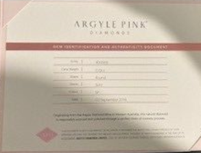 CERTIFIED ARGYLE Round Diamond 0.13ct 5P SIAV