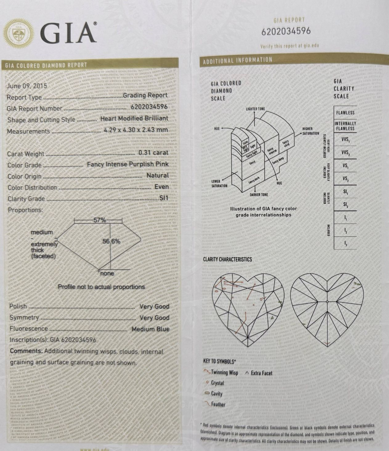 ORIGIN ARGYLE Heart Diamond 0.31ct SI1 FIPP