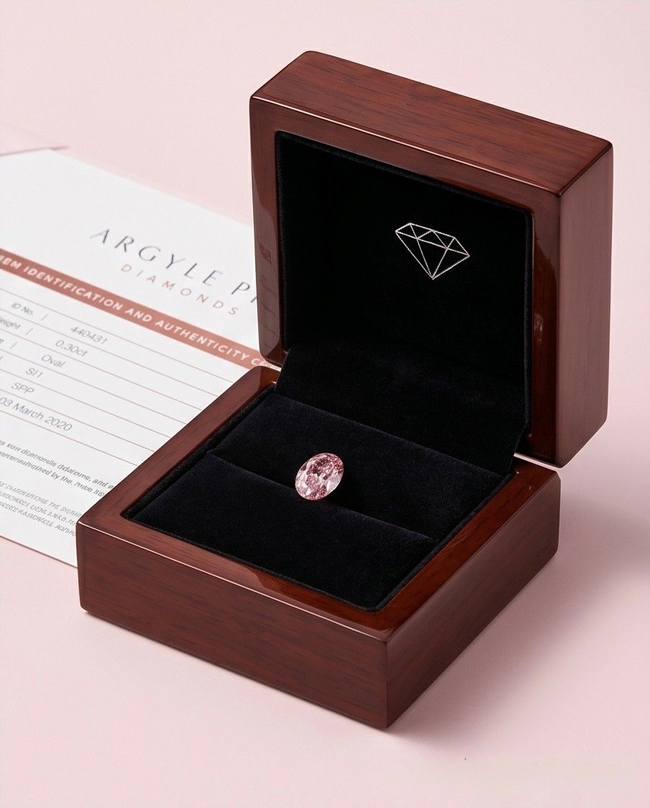CERTIFIED ARGYLE Oval Diamond 0.30ct 3PP SI1/VS2