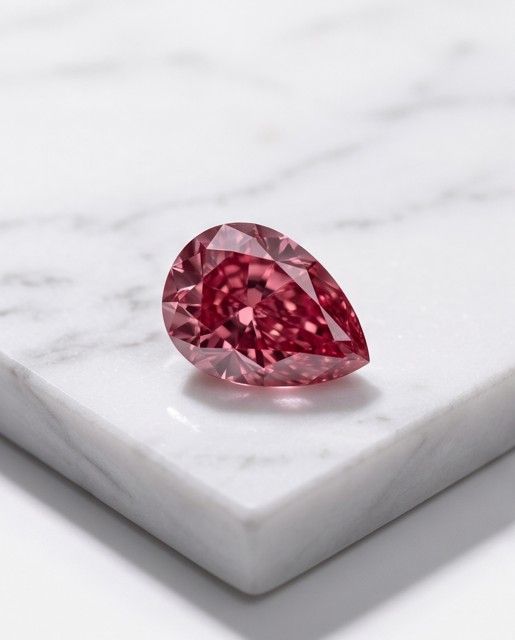 CERTIFIED ARGYLE Pear Diamond 0.10ct 1PR VS2