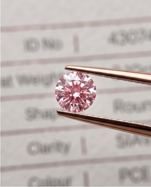 CERTIFIED ARGYLE Round Diamond 0.10ct PCE SIAV