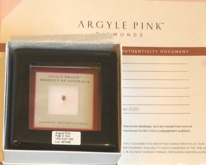 ARGYLE CERTIFIED Pear Diamond 0.10ct 1PR VS2