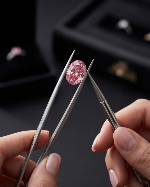 CERTIFIED ARGYLE Oval Diamond 0.51ct 4PR P!