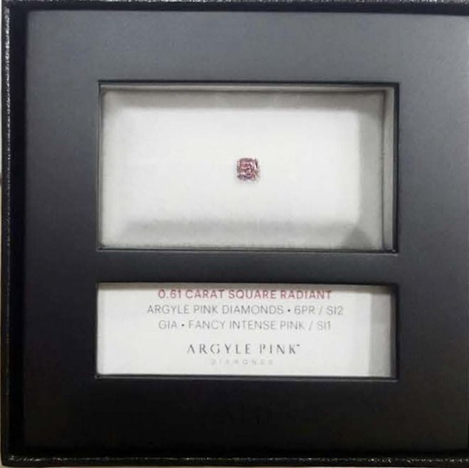 CERTIFIED ARGYLE Radiant Diamond 0.61ct 6PR SI2 Tender Diamond