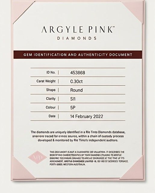 CERTIFIED ARGYLE Round Diamond 5P SI1