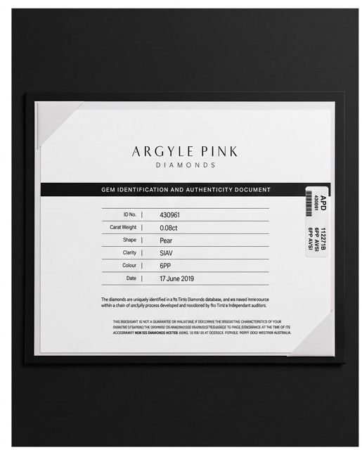 CERTIFIED ARGYLE Pear Diamond 0.08ct 6PP SIAV