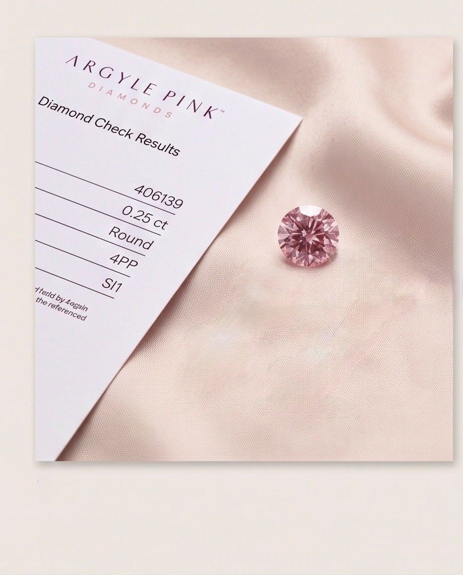 CERTIFIED ARGYLE Round Diamond 0.25ct 4PP SI1